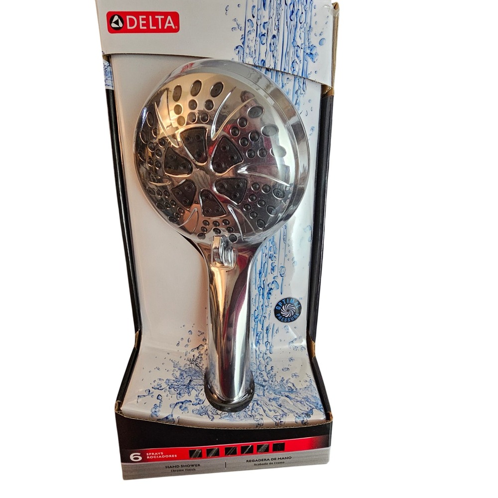 Delta 6-Setting Hand Shower Chrome Finish Handheld Showerhead 75605D NEW